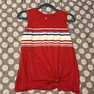 Red, White, and Blue Front Knot Tank